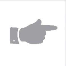Piktogramm zeigende Hand